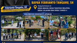 Maraton 4 Desa Sehari! Wakil Ketua DPRD Bolmong Febrianto Tangahu Gaspol Kawal Proyek Jalan Paving Bersama Dinas Perkim
