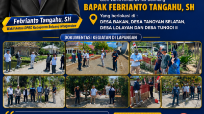 Maraton 4 Desa Sehari! Wakil Ketua DPRD Bolmong Febrianto Tangahu Gaspol Kawal Proyek Jalan Paving Bersama Dinas Perkim