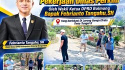 Wakil Ketua DPRD Bolmong Febrianto Tangahu Kawal Langsung Pembangunan Jalan Paving di Lorong Gereja Efrata Tungoi II