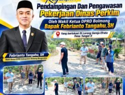 Wakil Ketua DPRD Bolmong Febrianto Tangahu Kawal Langsung Pembangunan Jalan Paving di Lorong Gereja Efrata Tungoi II