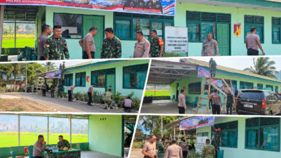 Polsek Lolayan Perkuat Sinergitas di HUT ke-81 TNI, Polsek dan Koramil Lolayan Gelar Silaturahmi hingga Kerja Bakti Bersama